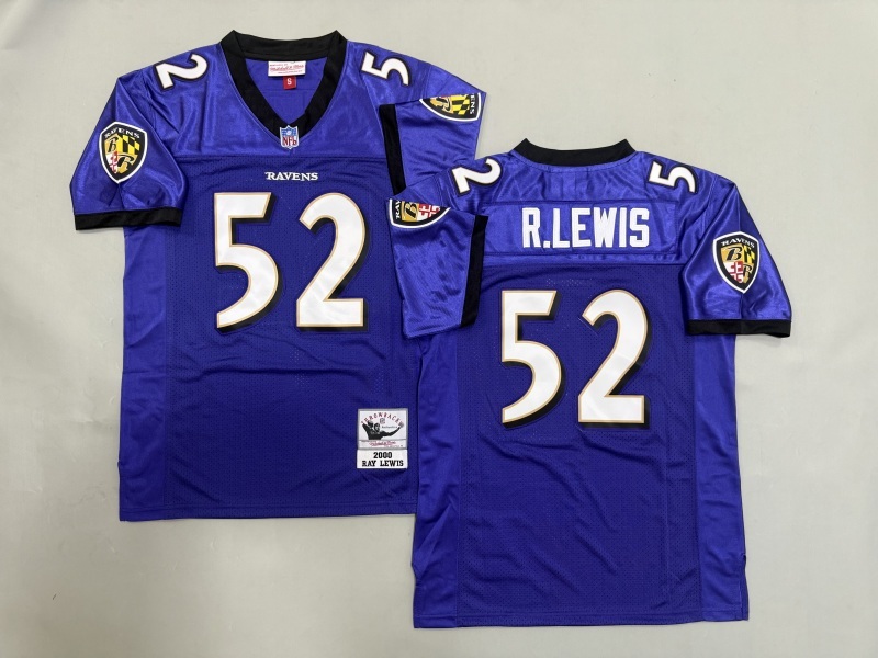 Men 2025 Baltimore Ravens #52 R.Lewis purple Throwback Limited NFL Jersey style 001->baltimore ravens->NFL Jersey